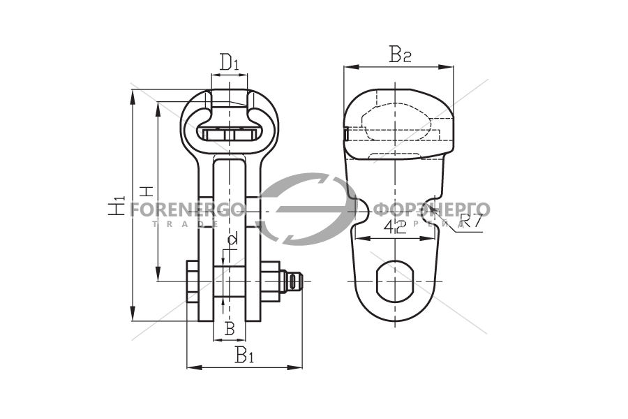 Ушко двухлапчатое У2-7-16 