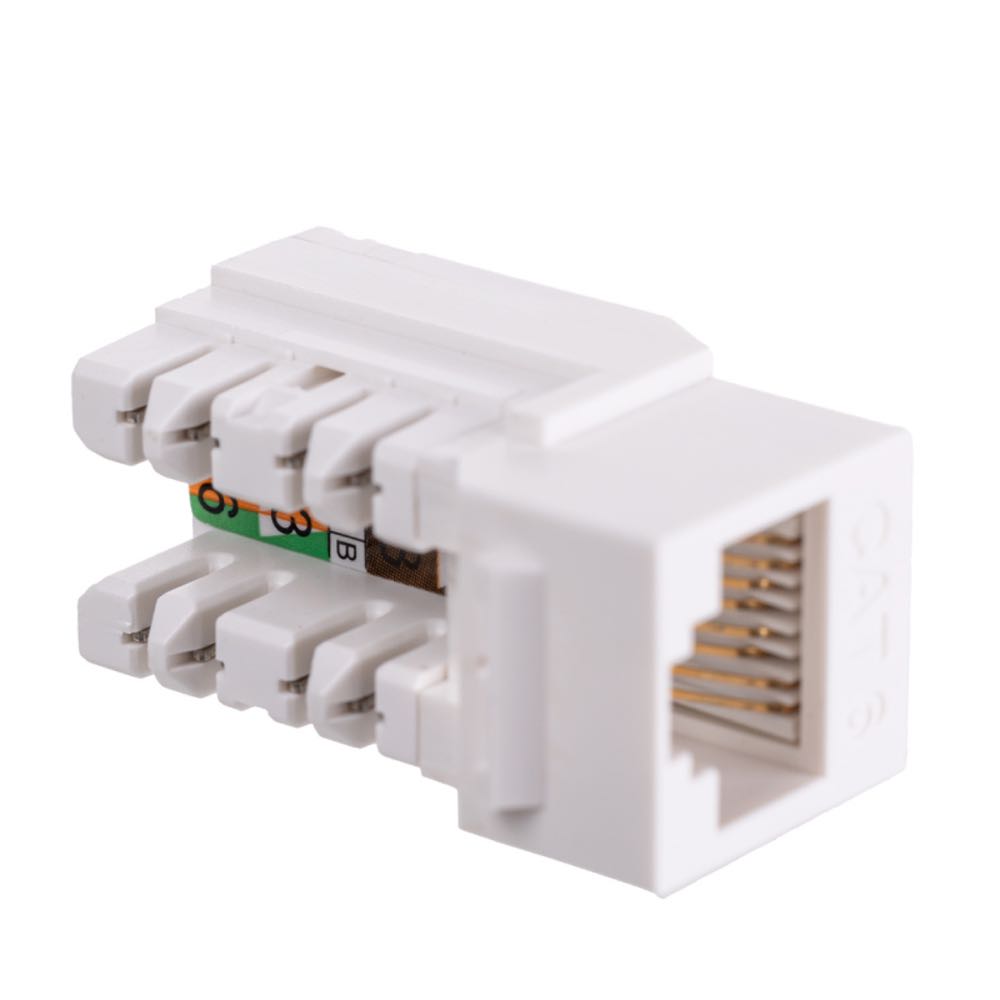 Модуль Maxicord Keystone Jack RJ-45(8P8C) кат.6 UTP DUAL IDC 90 градусов Toolless, белый