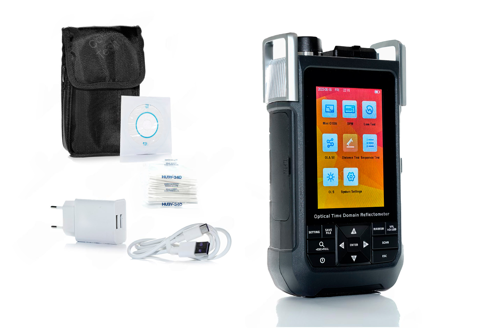 Оптический рефлектометр KIWI-7311 (MM. 1300/850нм, 20/24dB, VFL+OPM, кабельный тестер, фонарь)